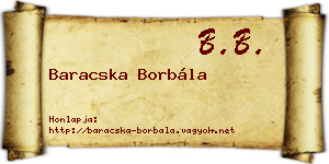 Baracska Borbála névjegykártya